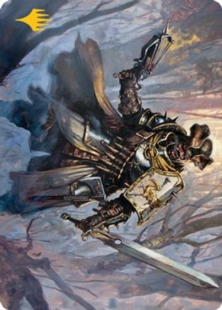 Brutal Cathar Art Card (Gold-Stamped Signature) (ASMID-013) - Art Series: Innistrad: Midnight Hunt