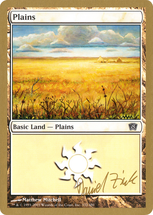 Plains (332) - 2003 Daniel Zink (8ED) (WCD-) - World Championship Decks 2003