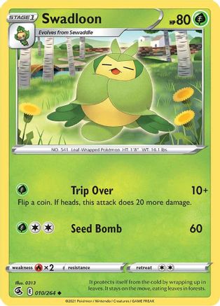 Swadloon 010  - Reverse Holofoil SWSH08 Fusion Strike - Uncommon