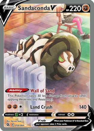 Sandaconda V (Alternate Full Art) 252  - Holofoil SWSH08 Fusion Strike - Ultra Rare