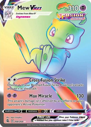 Mew VMAX (Secret) 268  - Holofoil SWSH08 Fusion Strike - Secret Rare