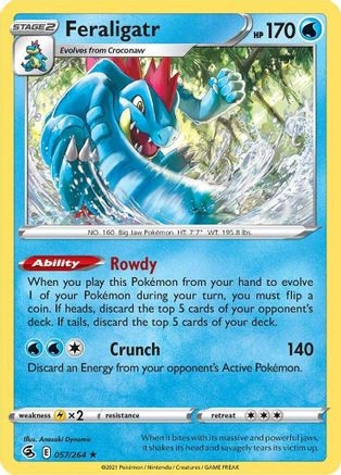 Feraligatr 057  - Holofoil SWSH08 Fusion Strike - Holo Rare