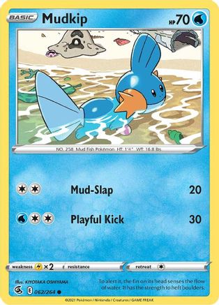 Mudkip 062  - Reverse Holofoil SWSH08 Fusion Strike - Common