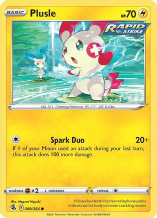 Plusle 089  SWSH08 Fusion Strike - Common