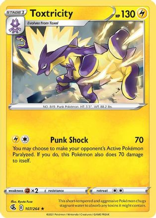 Toxtricity (107) (107) 107  - Holofoil SWSH08 Fusion Strike - Holo Rare