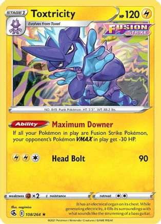 Toxtricity (108) (108) 108  - Reverse Holofoil SWSH08 Fusion Strike - Holo Rare