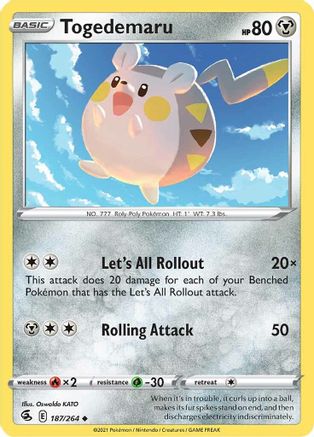 Togedemaru 187  SWSH08 Fusion Strike - Uncommon