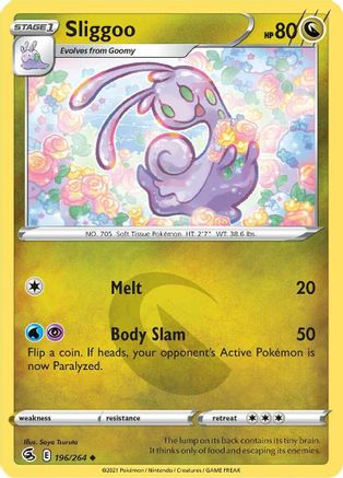 Sliggoo 196  - Reverse Holofoil SWSH08 Fusion Strike - Uncommon