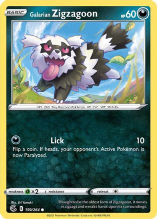 Galarian Zigzagoon 159  SWSH08 Fusion Strike - Common