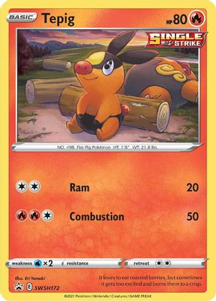 Tepig SWSH172  - Holofoil SWSH Sword & Shield Promo Cards - Promo
