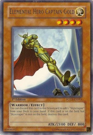 Elemental Hero Captain Gold (FOTB-EN014) - Force of the Breaker 1st Edition