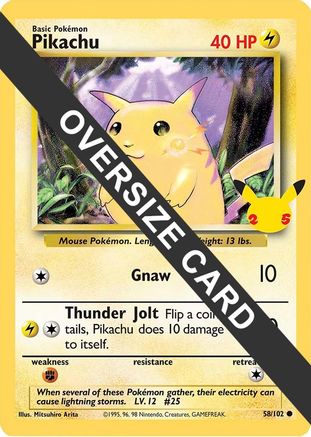 Pikachu - 58/102 (25th Anniversary)/102  Jumbo Cards - Promo
