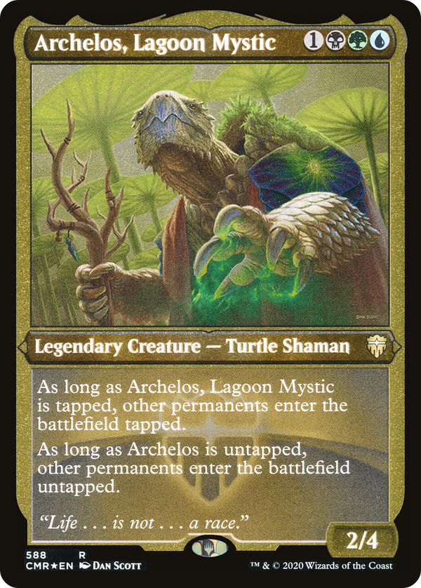 Archelos, Lagoon Mystic (Foil Etched) (CMR-588) - Commander Legends Foil