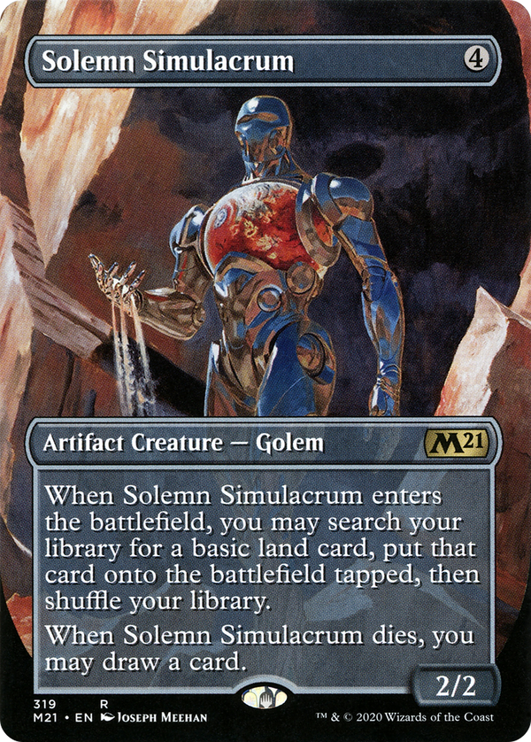 Solemn Simulacrum (Alternate Art) (M21-319) - Core Set 2021 (Borderless) Foil