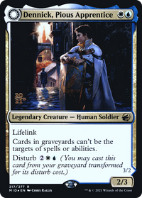 Dennick, Pious Apprentice (PRE-217) - Innistrad: Midnight Hunt Promos: (Double Faced Transform) Foil