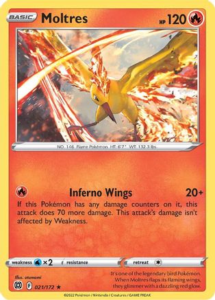 Moltres 021  - Holofoil SWSH09 Brilliant Stars - Holo Rare