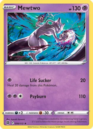 Mewtwo 056  - Reverse Holofoil SWSH09 Brilliant Stars - Rare