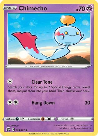 Chimecho 063  - Reverse Holofoil SWSH09 Brilliant Stars - Common