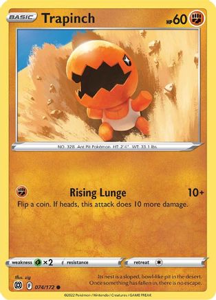 Trapinch 074  - Reverse Holofoil SWSH09 Brilliant Stars - Common
