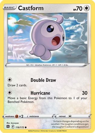 Castform 116  - Reverse Holofoil SWSH09 Brilliant Stars - Common