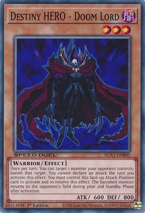Destiny HERO - Doom Lord (SGX1-ENB02) - Speed Duel GX: Duel Academy Box 1st Edition
