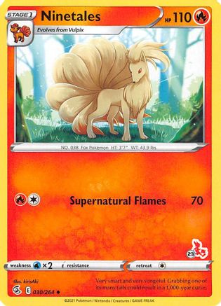 Ninetales - 030/264 (#23 Cinderace Stamped)/264  Battle Academy 2022 - Promo