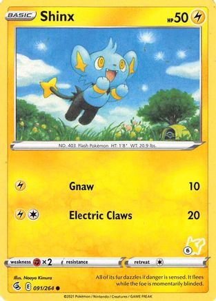 Shinx - 091/264 (#6 Pikachu Stamped)/264  Battle Academy 2022 - Promo