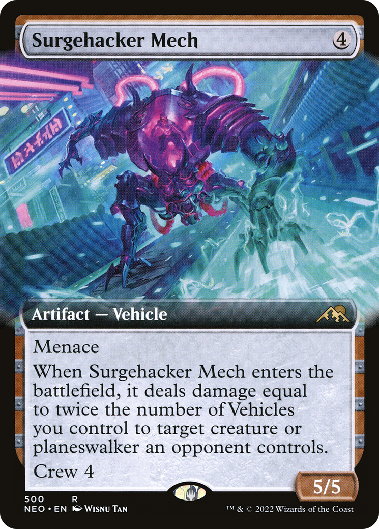 Surgehacker Mech (Extended Art) (NEO-500) - Kamigawa: Neon Dynasty: (Extended Art) Foil