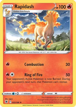 Rapidash 022  SWSH10 Astral Radiance - Rare