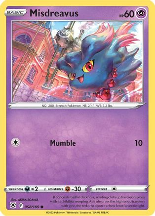 Misdreavus 058  SWSH10 Astral Radiance - Common