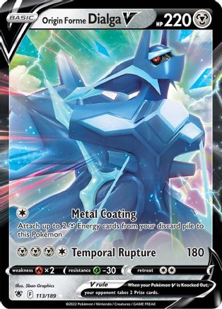 Origin Forme Dialga V 113  - Holofoil SWSH10 Astral Radiance - Ultra Rare