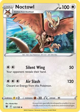 Noctowl 121  - Reverse Holofoil SWSH10 Astral Radiance - Uncommon
