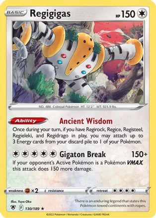 Regigigas 130  - Reverse Holofoil SWSH10 Astral Radiance - Holo Rare