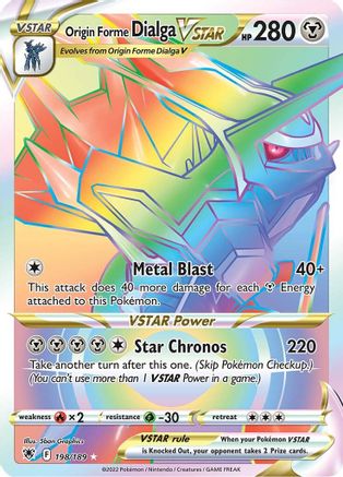 Origin Forme Dialga VSTAR (Secret) 198/189  - Holofoil SWSH10 Astral Radiance - Secret Rare