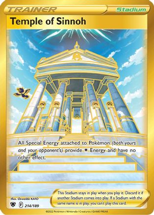 Temple of Sinnoh (Secret) 214  - Holofoil SWSH10 Astral Radiance - Secret Rare