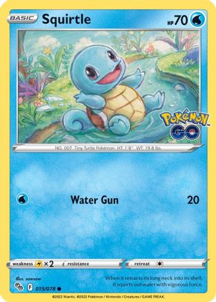 Squirtle 015  - Reverse Holofoil Pokemon GO - Common