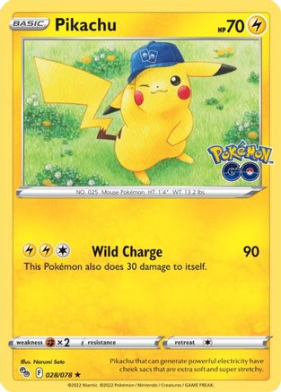 Pikachu (28) (28) 028  - Reverse Holofoil Pokemon GO - Holo Rare
