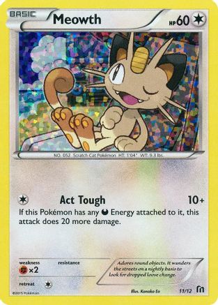 Meowth - 11/12/12  - Holofoil McDonalds Promos 2016 - Promo