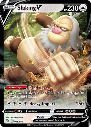 Slaking V 058  - Holofoil Pokemon GO - Ultra Rare
