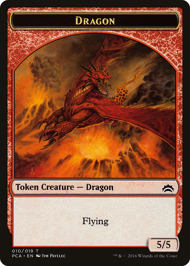 Dragon // Saproling Double-sided Token (PCA-010) - Planechase Anthology Tokens