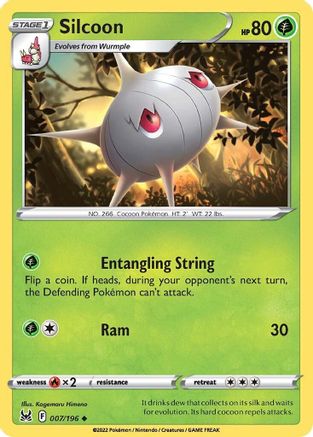 Silcoon 007  - Reverse Holofoil SWSH11 Lost Origin - Uncommon