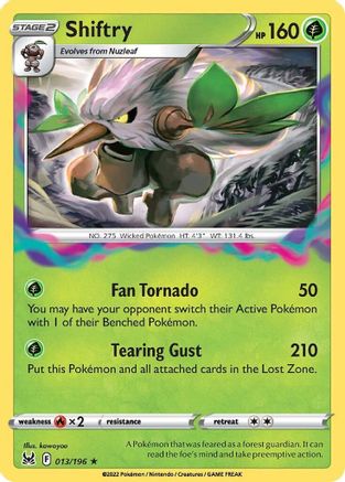 Shiftry 013  - Holofoil SWSH11 Lost Origin - Holo Rare
