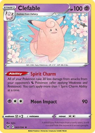 Clefable 063  - Reverse Holofoil SWSH11 Lost Origin - Rare