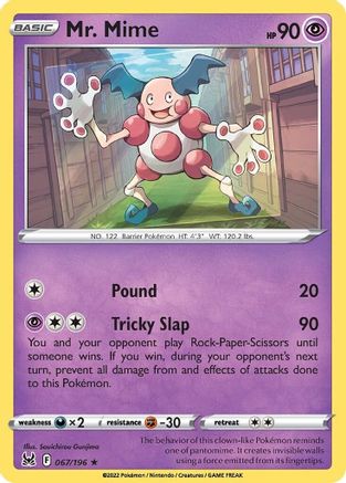 Mr. Mime 067  - Reverse Holofoil SWSH11 Lost Origin - Rare