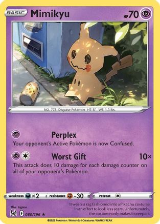 Mimikyu 080  - Reverse Holofoil SWSH11 Lost Origin - Rare