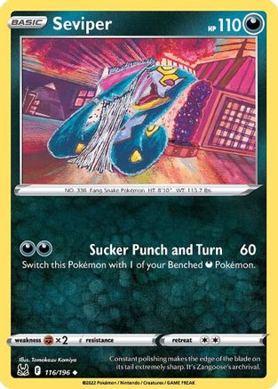 Seviper 116  SWSH11 Lost Origin - Uncommon