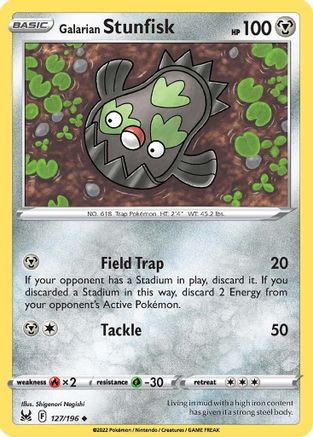 Galarian Stunfisk 127  - Reverse Holofoil SWSH11 Lost Origin - Uncommon
