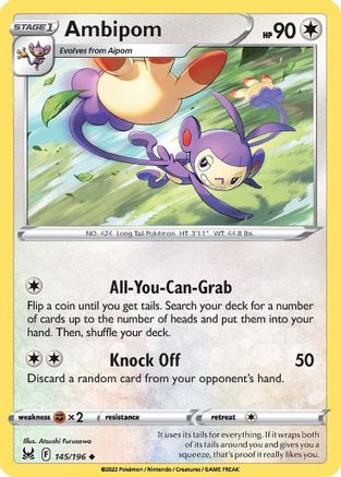 Ambipom 145  - Reverse Holofoil SWSH11 Lost Origin - Uncommon