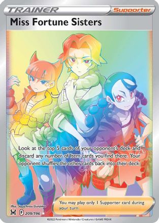 Miss Fortune Sisters (Secret) 209  - Holofoil SWSH11 Lost Origin - Secret Rare