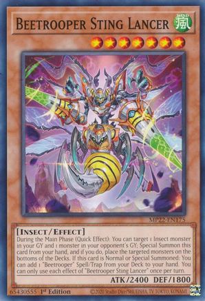 Beetrooper Sting Lancer (MP22-EN175) - 2022 Tin of the Pharaoh's Gods 1st Edition